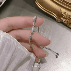 Vòng tay nữ mạ bạc cao cấp hình nơ đính đá sang trọng thời trang  VV139