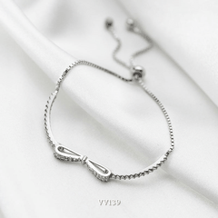 Vòng tay nữ mạ bạc cao cấp hình nơ đính đá sang trọng thời trang  VV139