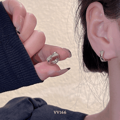 Bông tai đính đá khoen tròn VV166