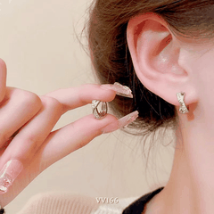 Bông tai đính đá khoen tròn VV166