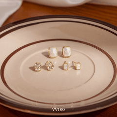 Set bông tai đính đá VV180