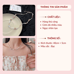 Dây chuyền hạt ngọc đá nhiều màu VV185