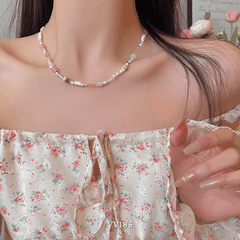 Dây chuyền hạt ngọc đá nhiều màu VV185