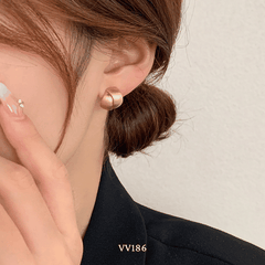 Bông tai xoắn mạ vàng VV186