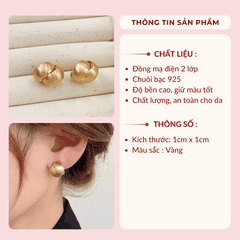 Bông tai xoắn mạ vàng VV186