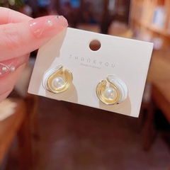 Bông tai hoa nụ trắng chuôi bạc 925 sang trọng phá cách kiểu dáng Hàn Quốc dành cho nữ VV48