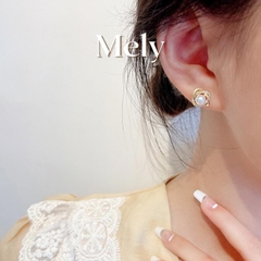 Bông tai nữ ngọc trai nhân tạo nhỏ đính đá basic đơn giản thanh lịch VV58
