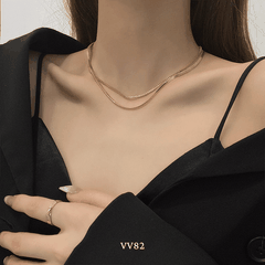 Dây chuyền titan không đen gỉ sợi đôi thời trang nữ tính VV82 (HAI KHÓA CÓ THỂ TÁCH RỜI LÀM 2 SỢI )