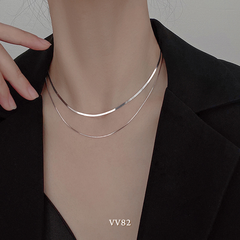 Dây chuyền titan không đen gỉ sợi đôi thời trang nữ tính VV82 (HAI KHÓA CÓ THỂ TÁCH RỜI LÀM 2 SỢI )