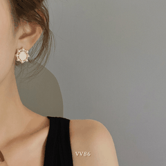 Bông tai nữ hình tròn phong cách retro thời trang nhẹ nhàng Mely VV86