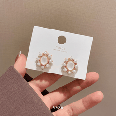 Bông tai nữ hình tròn phong cách retro thời trang nhẹ nhàng Mely VV86