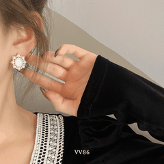 Bông tai nữ hình tròn phong cách retro thời trang nhẹ nhàng Mely VV86