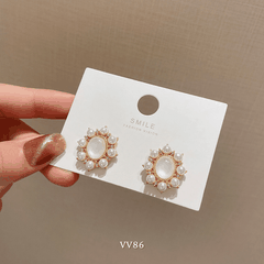 Bông tai nữ hình tròn phong cách retro thời trang nhẹ nhàng Mely VV86