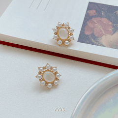 Bông tai nữ hình tròn phong cách retro thời trang nhẹ nhàng Mely VV86
