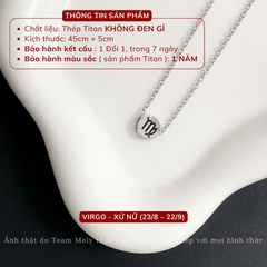Dây chuyền Thép Titan không gỉ dạng Cung Hoàng Đạo CT31