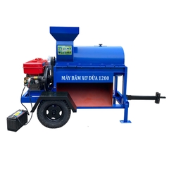 Máy băm xơ dừa B1200 bệ kéo đầu nổ