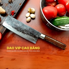 Dao thái sắc bén - Thép nhíp ô tô - Cán gỗ tự nhiên khâu inox - N02 | DAO VIP CAO BẰNG