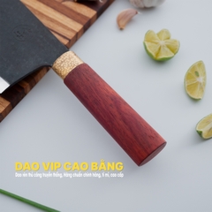 Dao chặt gà sắc bén - Thép nhíp ô tô - Cán Gỗ - khâu đồng - G05TDG DAO VIP CAO BẰNG