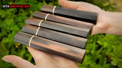 Cán dao Nhật bát giác gỗ mun- CN03