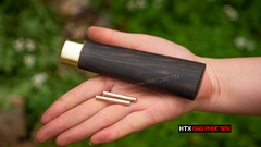 Cán dao bếp gỗ mun khâu đồng vàng - M1D ( tặng 2 chốt đồng vàng ) / HTX DAO PHÚC SEN