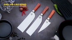 Bộ dao bếp 3 món thép trắng CB99H hàng chuẩn của DAO VIP CAO BẰNG vệ sinh, an toàn , sạch sẽ, ít bị oxy hóa