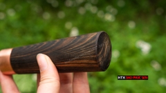 Cán dao bếp gỗ mun khâu đồng đỏ - M1DD, tặng 2 chốt đồng đỏ - hàng chuẩn chính hãng của DAO VIP - HTX DAO PHÚC SEN