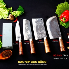 BỘ DAO BẾP CB19 cán cẩm + ĐÁ MÀI DAO VIP CAO BẰNG