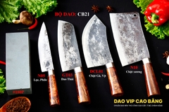 BỘ DAO BẾP 21 cán cẩm + ĐÁ MÀI DAO VIP CAO BẰNG