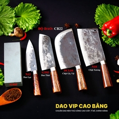 BỘ DAO BẾP CB22 cán cẩm + ĐÁ MÀI DAO VIP CAO BẰNG
