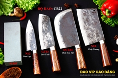 BỘ DAO BẾP CB22 cán cẩm + ĐÁ MÀI DAO VIP CAO BẰNG