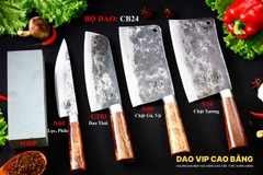 BỘ DAO BẾP CB24 cán cẩm + ĐÁ MÀI DAO VIP CAO BẰNG