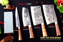 BỘ DAO BẾP CB 25 cán cẩm + ĐÁ MÀI DAO VIP CAO BẰNG