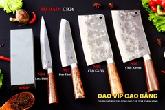 BỘ DAO BẾP CB26 cán cẩm + ĐÁ MÀI DAO VIP CAO BẰNG