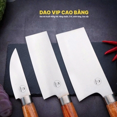 Bộ dao bếp đa năng thép trắng cao cấp cán gỗ CB91H DAO VIP CAO BẰNG