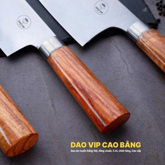 Bộ dao bếp đa năng thép trắng cao cấp cán gỗ CB91H DAO VIP CAO BẰNG