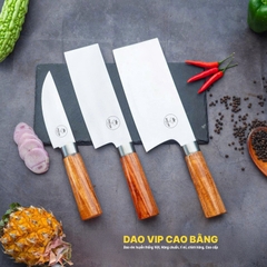 Bộ dao bếp đa năng thép trắng cao cấp cán gỗ CB91H DAO VIP CAO BẰNG
