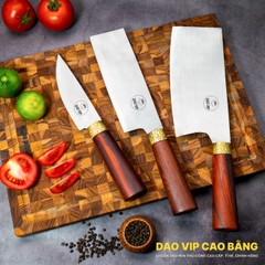 Bộ dao bếp 3 món thép trắng CB91 tiện dụng, đẹp, an toàn, ít bị oxy hoá, hàng chuẩn của DAO VIP CAO BẰNG