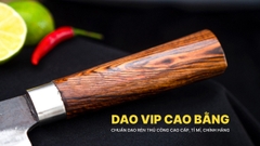 Dao phile sắc bén - Thép nhíp ô tô - Cán gỗ tự nhiên khâu inox - N05 | DAO VIP CAO BẰNG