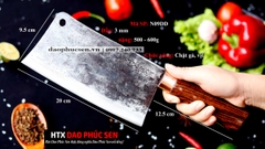 Dao chặt gà sắc bén -Thép nhíp ô tô - Cán cẩm khâu đồng - N09DD