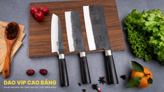 Bộ dao bếp nhíp xe chặt thái lọc đa năng cán gỗ mun CB89NM DAO VIP CAO BẰNG