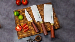 Bộ dao bếp 3 món thép trắng CB91 tiện dụng, đẹp, an toàn, ít bị oxy hoá, hàng chuẩn của DAO VIP - HTX DAO PHÚC SEN