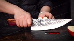 Dao thái lọc sắc bén - Thép nhíp ô tô - Cán cẩm khâu đồng - G09TDD giữ sắc lâu, dễ mài lại
