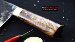 Dao chặt gà sắc bén - Thép nhíp ô tô - Cán cẩm khâu đồng G05D - hàng chuẩn chính hãng của DAO VIP - HTX DAO PHÚC SEN