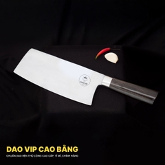 Dao chặt gà thép trắng cán mun CGKM chất lượng - Hàng chuẩn của DAO VIP CAO BẰNG