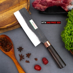Dao thái thịt thép nhíp xe cán gỗ mun CT10NMDD  / HTX DAO PHÚC SEN