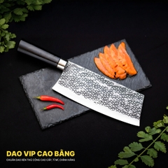 Dao chặt xương sắc bén - Thép nhíp ô tô cán mun khâu inox DCX05M - Hàng chuẩn của DAO VIP CAO BẰNG