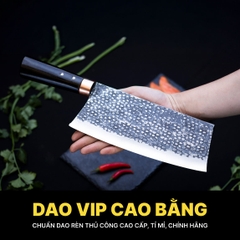 Dao chặt xương sắc bén - thép nhíp ô tô - cán mun khâu đồng - DCX05MDD DAO VIP CAO BẰNG