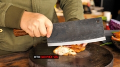 Dao chặt gà sắc bén - Thép nhíp ô tô - Cán cẩm khâu đồng G05D - hàng chuẩn chính hãng của DAO VIP - HTX DAO PHÚC SEN