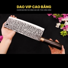 Dao chặt gà sắc bén - Thép nhíp ô tô - Cán mun khâu đồng - G05TMDD DAO VIP CAO BẰNG