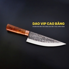 Dao thái lọc sắc bén - Thép nhíp ô tô - Cán gỗ khâu đồng - G09TDD DAO VIP CAO BẰNG